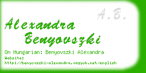 alexandra benyovszki business card